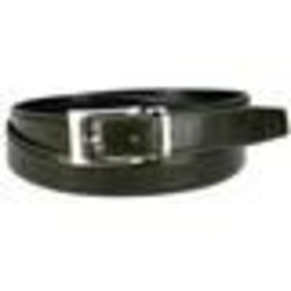 CTM Big & Tall Leather Croc Print Dress Belt with Clamp On Buckle - Picture 3 of 3